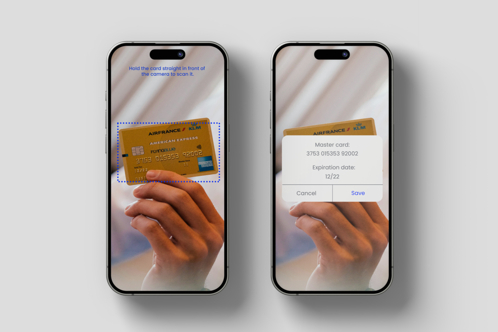 Credit card recognition app